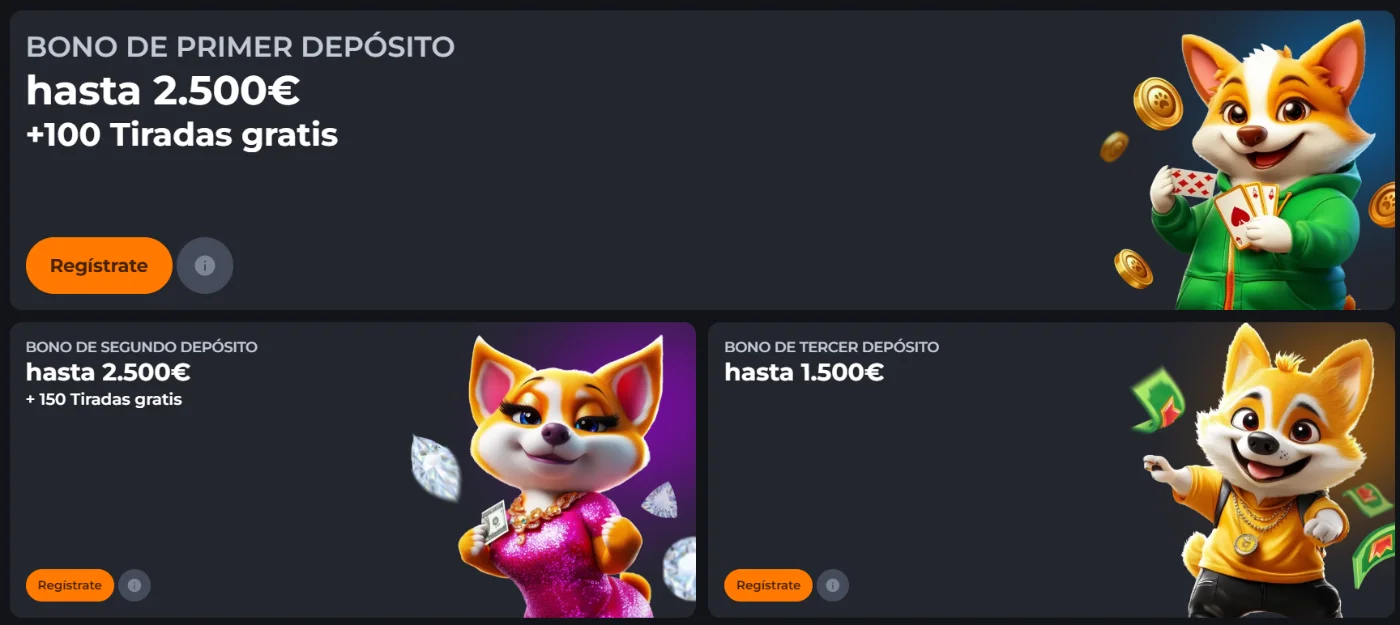 Bonos de depósito de Corgibet Casino con tiradas gratis y promociones de bienvenida
